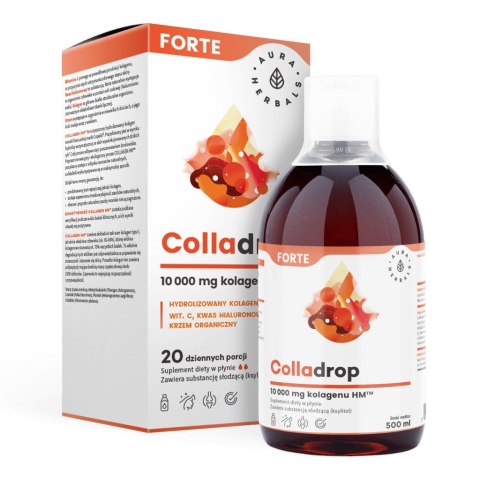 Aura Herbals AURA HERBALS Colladrop Forte - Kolagen HM 10 000 mg w płynie (500 ml)