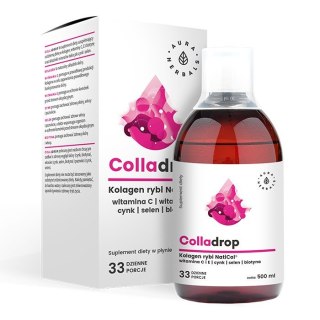 Aura Herbals AURA HERBALS Colladrop - Kolagen rybi NatiCol z Wit. C w płynie (500 ml)