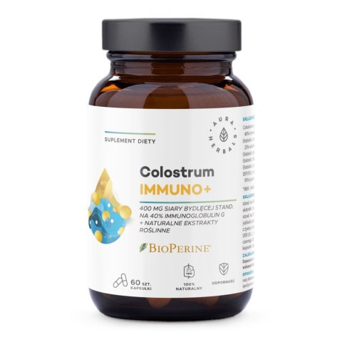 Aura Herbals AURA HERBALS Colostrum Immuno + BioPerine (60 kaps.)