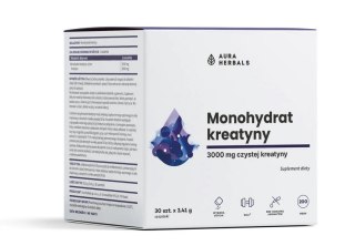 Aura Herbals AURA HERBALS Creatine Monohydrate - Kreatyna monohydrat (30 szt.)