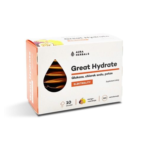 Aura Herbals AURA HERBALS Great Hydrate - Elektrolity - smak mango-marakuja (10 szt.)