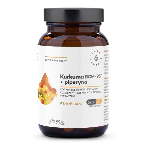 Aura Herbals AURA HERBALS Kurkuma 500 mg BCM-95® + piperyna (60 kaps.)
