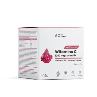 Aura Herbals AURA HERBALS Naturalna Witamina C 1000 mg z aceroli w saszetkach (30 szt.)