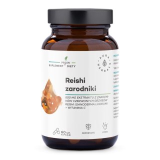 Aura Herbals AURA HERBALS Reishi zarodniki 800 mg + Witamina C (60 kaps.)