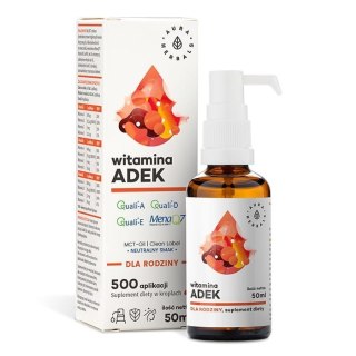 Aura Herbals AURA HERBALS Witamina A + D3 + E + K2 MK7 (ADEK) - dla rodziny (50 ml)