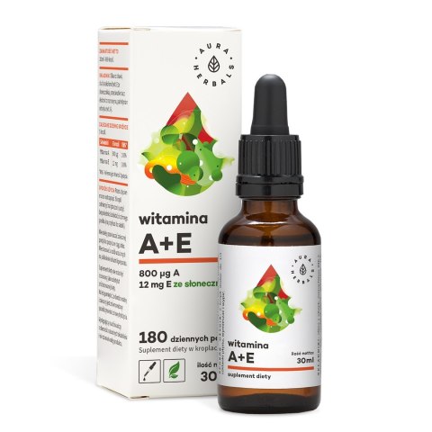 Aura Herbals AURA HERBALS Witamina A + E - Suplement diety w kroplach (30 ml)