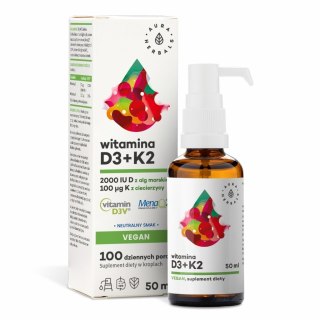 Aura Herbals AURA HERBALS Witamina D3 2000 IU + K2 Vegan (50 ml)