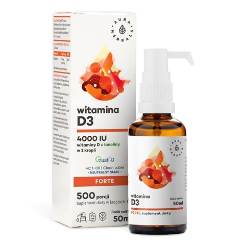 Aura Herbals AURA HERBALS Witamina D3 4000 IU w oleju MCT (50 ml)