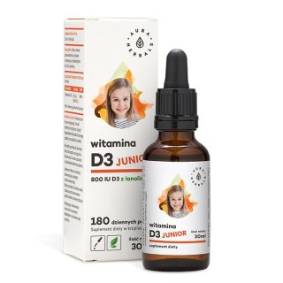 Aura Herbals AURA HERBALS Witamina D3 Junior 800 IU - w kroplach (30 ml)
