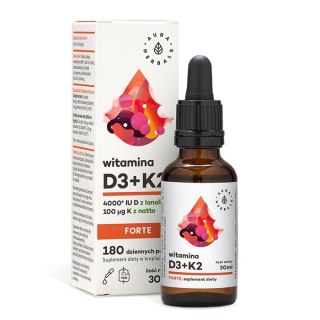 Aura Herbals AURA HERBALS Witamina D3 + K2mk7 Forte w kroplach (30 ml)