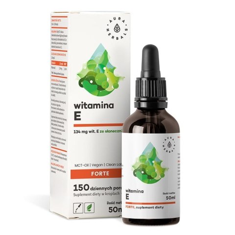 Aura Herbals AURA HERBALS Witamina E Forte - Suplement diety w kroplach (50 ml)