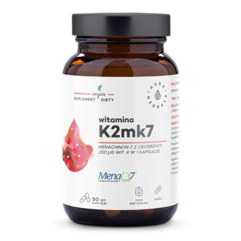 Aura Herbals AURA HERBALS Witamina K2 MK7 200 mcg (90 kaps.)