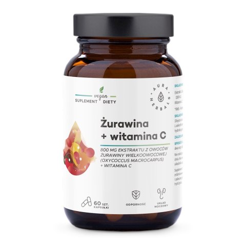 Aura Herbals AURA HERBALS Żurawina 800 mg + Witamina C 200 mg (60 kaps.)