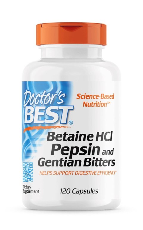 Doctor's Best DOCTOR'S BEST Betaina HCL + Pepsyny + Korzeń Goryczki (120 kaps.)