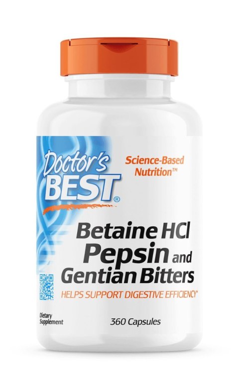 Doctor's Best DOCTOR'S BEST Betaina HCL + Pepsyny + Korzeń Goryczki (360 kaps.)