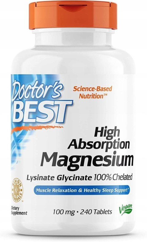 Doctor's Best DOCTOR'S BEST High Absorption Magnesium - Magnez (240 tabl.)