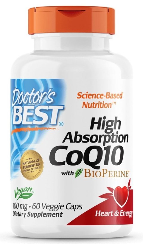 Doctor's Best DOCTOR'S BEST Koenzym Q10 100 mg i Piperyna BioPerine - Vegan (60 kaps.)