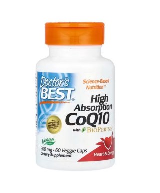 Doctor's Best DOCTOR'S BEST Koenzym Q10 200 mg i Piperyna BioPerine - Vegan (60 kaps.)