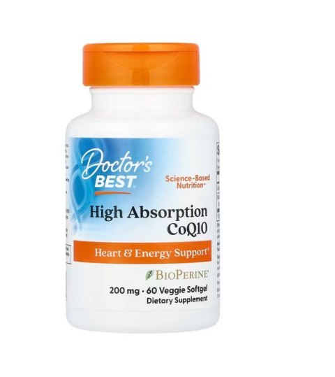 Doctor's Best DOCTOR'S BEST Koenzym Q10 200 mg i Piperyna BioPerine - Vegetarian (60 kaps.)