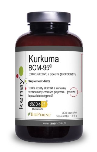 Kenay KENAY Kurkuma BCM-95 (CURCUGREEN) z piperyną (BIOPERINE) (300 kaps.)