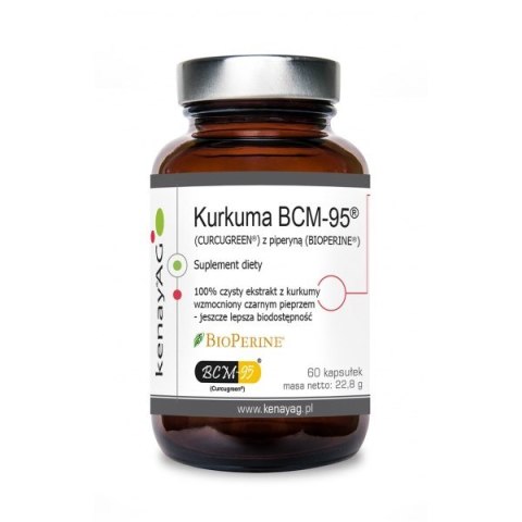 Kenay KENAY Kurkuma BCM-95 (CURCUGREEN) z piperyną (BIOPERINE) (60 kaps.)