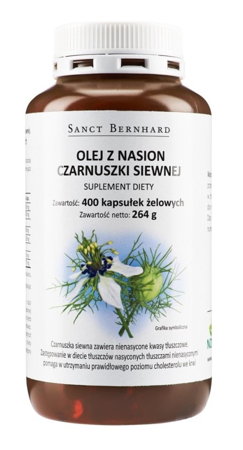 Krauterhaus Sanct Bernhard KRAUTERHAUS SANCT BERNHARD Olej z Czarnuszki siewnej 500 mg (400 kaps.)