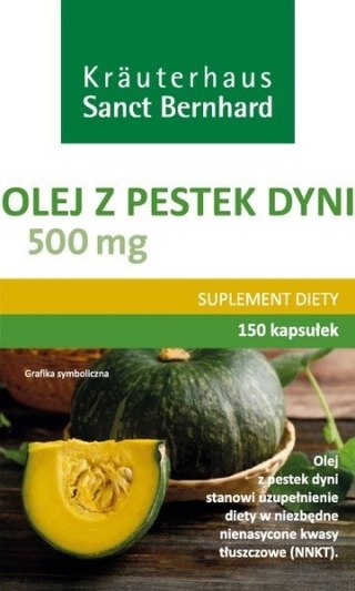 Krauterhaus Sanct Bernhard KRAUTERHAUS SANCT BERNHARD Olej z pestek dyni 500 mg (150 kaps.)