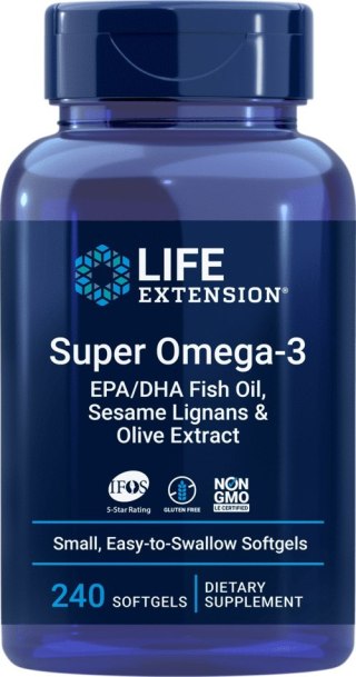 Life Extension LIFE EXTENSION Super Omega-3 EPA/DHA z Lignanami Sezamowymi i Ekstraktem z Oliwek (240 kaps.)