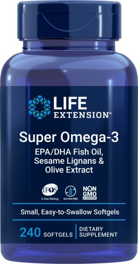 Life Extension LIFE EXTENSION Super Omega-3 EPA/DHA z Lignanami Sezamowymi i Ekstraktem z Oliwek (240 kaps.)