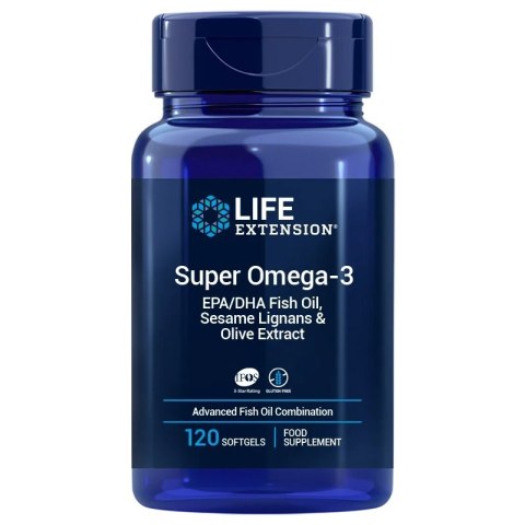 Life Extension LIFE EXTENSION Super Omega-3 EPA/DHA z Lignanami Sezamowymi i Ekstraktem z Oliwek EU (120 kaps.)