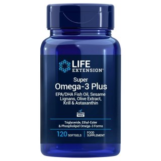 Life Extension LIFE EXTENSION Super Omega-3 Plus EPA/DHA z Lignanami Sezamowymi, Ekstraktem z Oliwek, Olejem z Kryla i Astaksantyną EU (120 ka