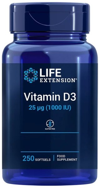 Life Extension LIFE EXTENSION Vitamin D3 1000 IU EU (250 kaps.)