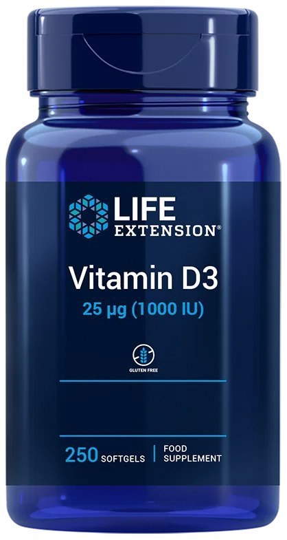 Life Extension LIFE EXTENSION Vitamin D3 1000 IU EU (250 kaps.)