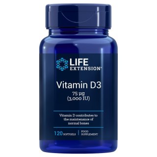 Life Extension LIFE EXTENSION Witamina D3 3000 IU EU (120 kaps.)