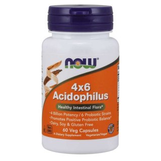 NOW Foods NOW FOODS 4x6 Acidophilus - Probiotyk 4 Billion Acidophilus (60 kaps.)
