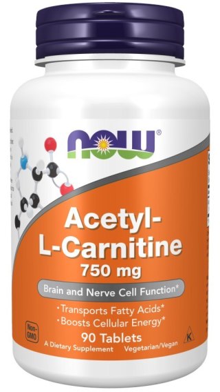 NOW Foods NOW FOODS Acetylo-l-karnityna 750 mg (90 tabl.)