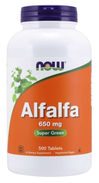 NOW Foods NOW FOODS Alfalfa - Lucerna Siewna 650 mg (500 tabl.)