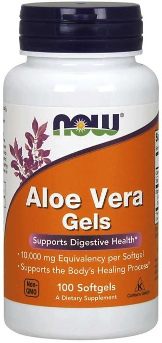 NOW Foods NOW FOODS Aloe Vera Gels - Aloes koncentrat z Liści Aloesu 200:1 (100 kaps.)