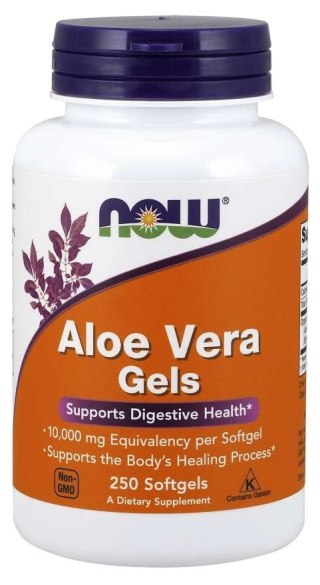 NOW Foods NOW FOODS Aloe Vera Gels - Aloes koncentrat z Liści Aloesu 200:1 (250 kaps.)