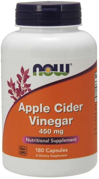 NOW Foods NOW FOODS Apple Cider Vinegar - Ocet Jabłkowy 450 mg (180 kaps.)