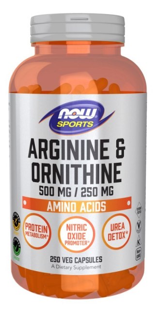NOW Foods NOW FOODS Arginine 500 mg + Ornithine 250 mg (250 kaps.)