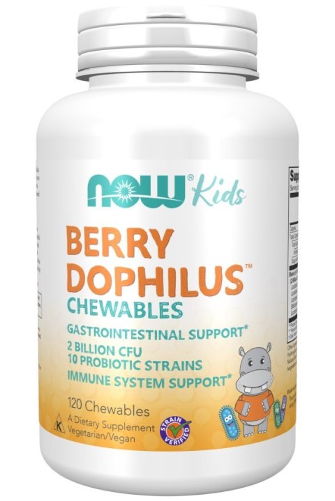 NOW Foods NOW FOODS BerryDophilus Kids - Probiotyk dla dzieci (120 tabl.)