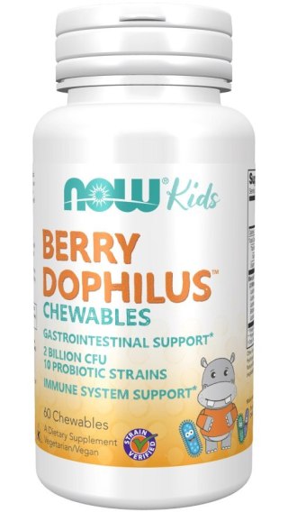 NOW Foods NOW FOODS BerryDophilus Kids - Probiotyk dla dzieci (60 tabl.)