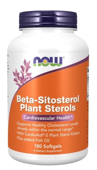NOW Foods NOW FOODS Beta-Sitosterol Plant Sterols - Sterole roślinne (180 kaps.)