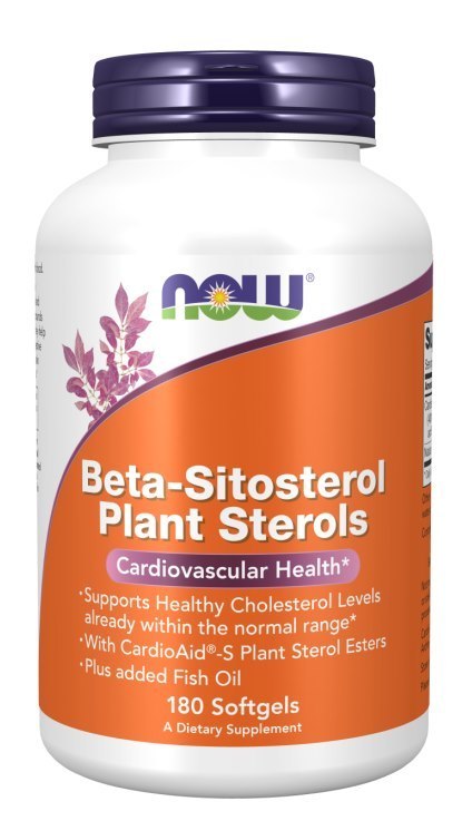 NOW Foods NOW FOODS Beta-Sitosterol Plant Sterols - Sterole roślinne (180 kaps.)