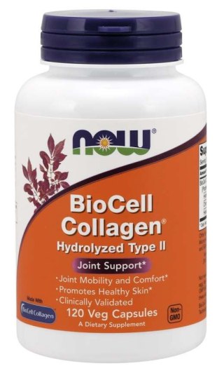 NOW Foods NOW FOODS BioCell Collagen - Hydrolizowany Kolagen typu II + Chondroityna + Kwas hialuronowy (120 kaps.)