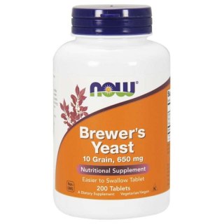 NOW Foods NOW FOODS Brewer's Yeast - Drożdze Piwowarskie 650 mg (200 tabl.)
