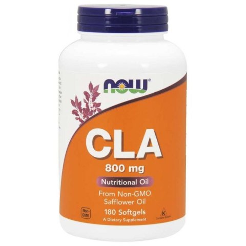 NOW Foods NOW FOODS CLA 800 mg - sprzężony Kwas Linolowy z oleju z Nasion Krokosza (180 kaps.)