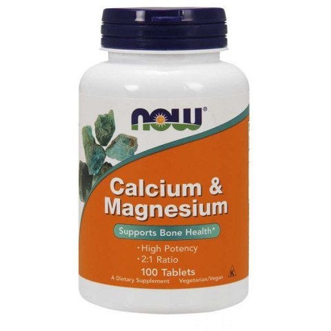 NOW Foods NOW FOODS Calcium & Magnesium 2:1 - Wapń + Magnez (100 tabl.)