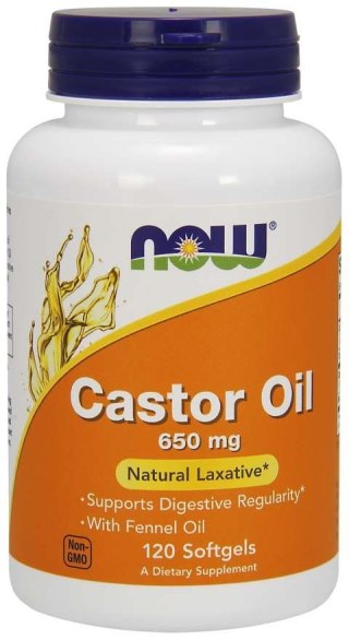 NOW Foods NOW FOODS Castor Oil - Olej Rycynowy 650 mg (120 kaps.)